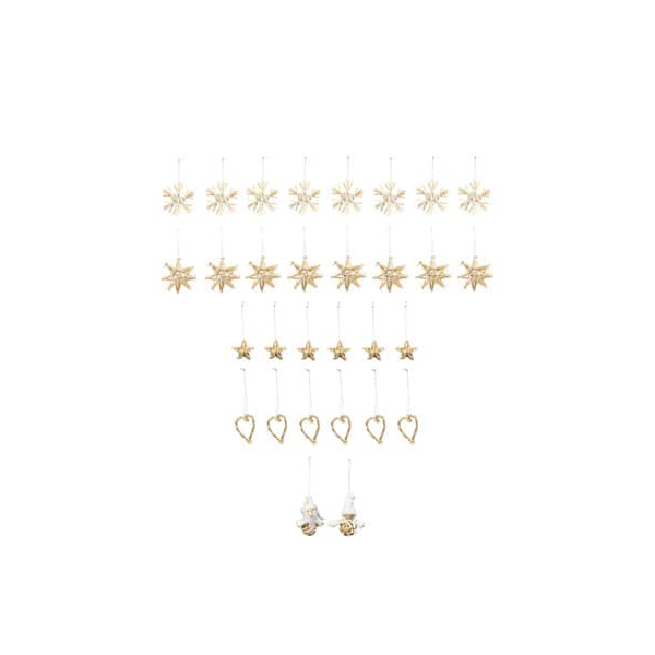 4060706070802 -  Baumbehang Strohstern 30ST sortiert 4060706070802 Head 30 Stück