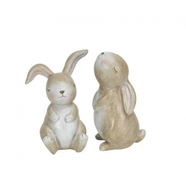 Osterhase Polyresin braun sortiert