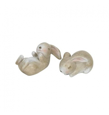 Osterhase Polyresin braun sortiert