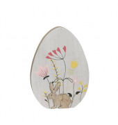 Osterei Blumenwiese Holz bunt