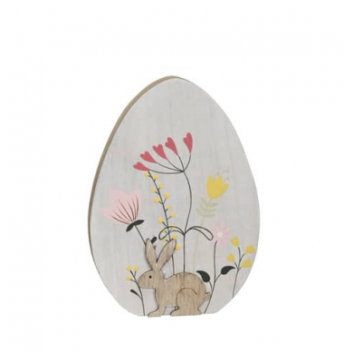 Osterei Blumenwiese Holz bunt