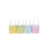 Geschenktasche 661330008358, allgemein, gedrehte Papierkordel, mit Punkte, 85mm x 85mm