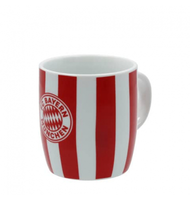 Tasse Stripes Logo 0,3l rotweiß