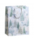 Geschenktasche 70110 22407 SNOW WALK Maxi, Weihnachten, weiße Kordel, Glitter, Winterwald, 26cm x 33,5cm