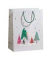Geschenktasche 70110 22408 Festive Fun maxi, Weihnachten, grüne Kordel, Glitter, Weihnachtsbäume, 26cm x 33,5cm