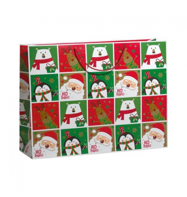 Geschenktasche 70110 24354 Jumbo XXL, Weihnachten, mit roter Kordel, SANTA‘S MEMORY, 46cm x 61cm