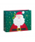 Geschenktasche 70110 24355, Weihnachten, mit weißer Kordel, COLOURFUL CHRISTMAS WINTER FOX SMILING SANTA, 46cm x 61cm