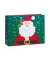 Geschenktasche 70110 24355, Weihnachten, mit weißer Kordel, COLOURFUL CHRISTMAS WINTER FOX SMILING SANTA, 46cm x 61cm
