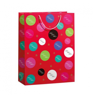Geschenktasche 70110 24357, Weihnachten, mit weißer Kordel, COLOURFUL CHRISTMAS, 46cm x 61cm