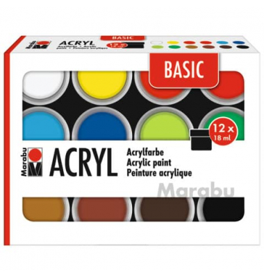 Basic-Acryl Set 12ST sortiert