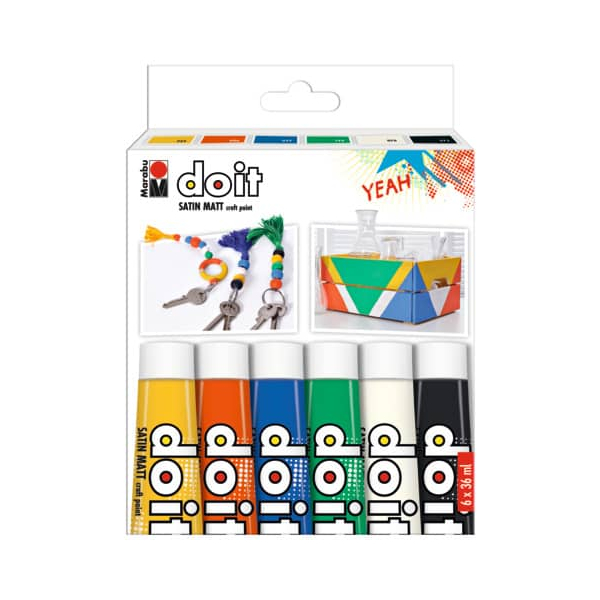 5 Stück Marabu Basic-Acryl Craft Paint 6ST sortiert 4068247006106 Marabu 6 Stück