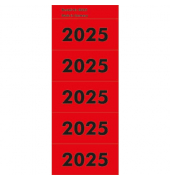 Jahreszahlen 06225, 2025, rot, 57x28mm, selbstklebend