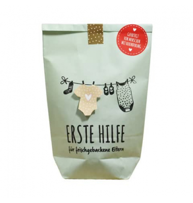 Wundert&uuml;te 63595 , "Frisch gebackene Eltern- Erste Hilfe", 14x22cm (BxL), in Papiert&uuml;te