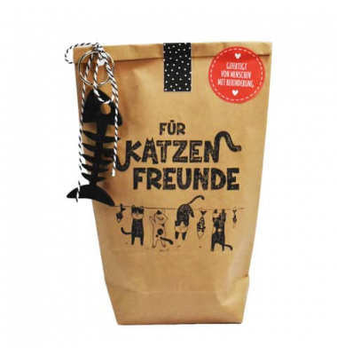 Wundert&uuml;te 63590 , "F&uuml;r Katzenfreunde", 14x22cm (BxL), in Papiert&uuml;te