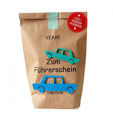 Wundert&uuml;te 63626 , "Zum F&uuml;hrerschein", 14x22cm (BxL), in Papiert&uuml;te