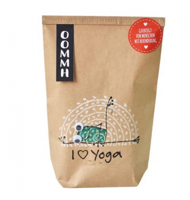 Wundert&uuml;te 63627 , "I Love Yoga", 14x22cm (BxL), in Papiert&uuml;te