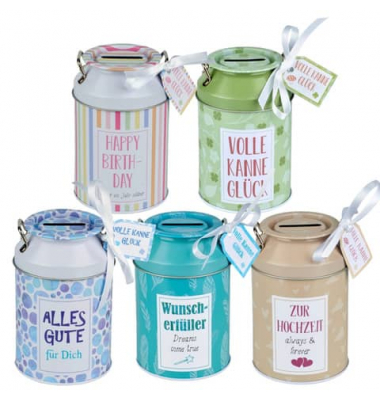 Spardose Kanne (klein) 1692 , "Motiv sortiert"