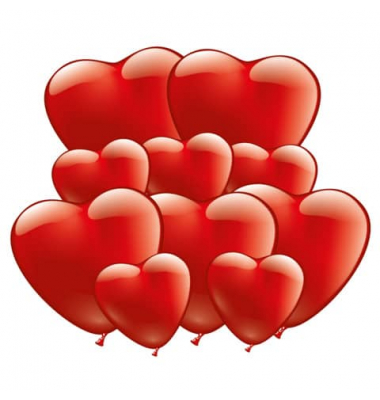 Herzluftballon 10ST  rot