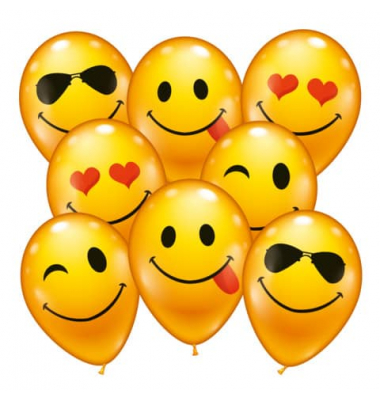 Luftballon 8ST WhatŽs Smile gelb