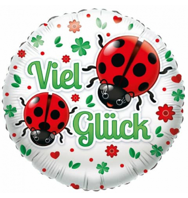 Folienballon Viel Glück Marienkäfer