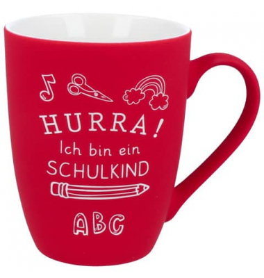 Tasse Hurra! Ich bin ein Schulkind rot