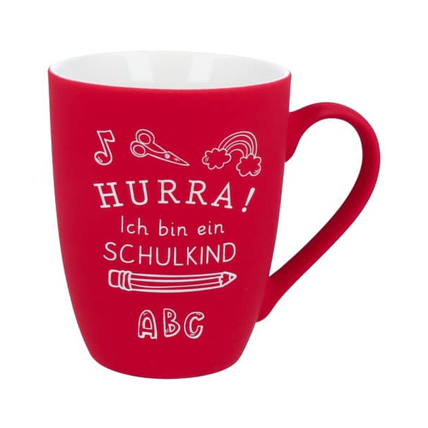 4250641376255 - Tasse Hurra! Ich bin ein Schulkind rot 4250641376255 SPRUCHREIF 4250641376255 - Tasse Hurra! Ich bin ein Schulkind rot 4250641376255 SPRUCHREIF