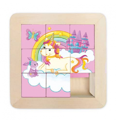 Schiebepuzzle Holz Einhorn