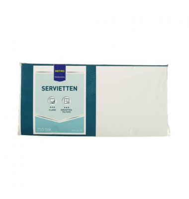 Servietten 912898, wei&szlig; / Uni, 3-lagig, 33x33cm