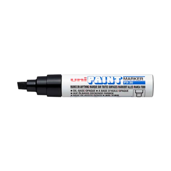 6 Stück uni-ball Lackmarker PX-30, 182298, Stift, schwarz, 4-8,5 Keilspitze 4902778917350 uni-ball