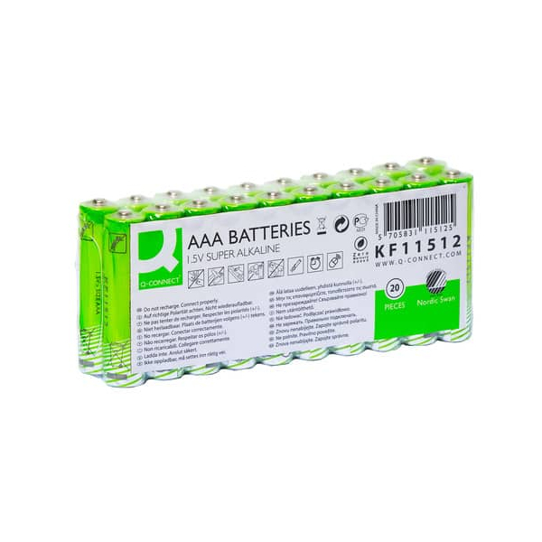 5705831115125 - Batterie AAALR03 20ST Nordic Swan grün 5705831115125 Q-connect