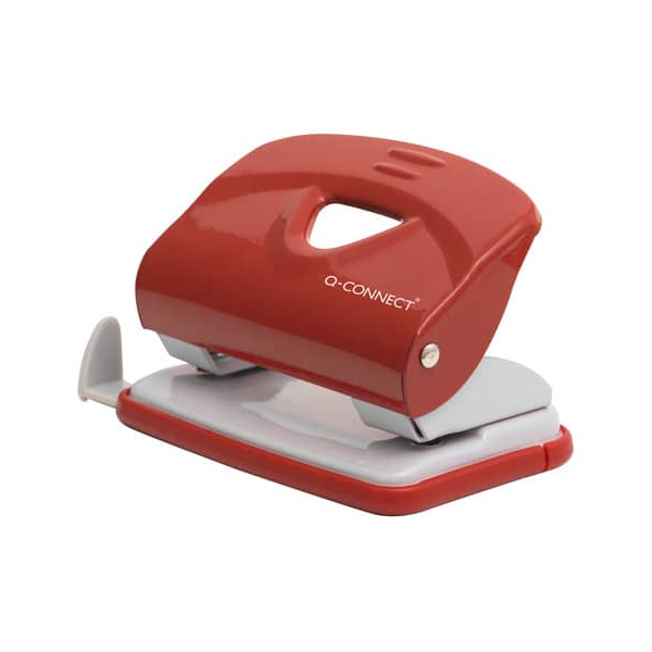 5705831142190 - Bürolocher KF14219 rot grau bis 18mm 20 Blatt mit Anschlagschiene 5705831142190 Q-connect