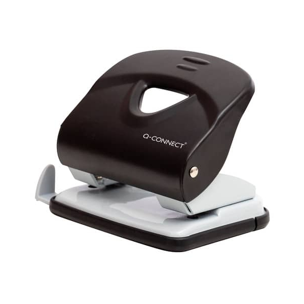 5705831142206 - Bürolocher KF14220 schwarz grau bis 8mm 30 Blatt mit Anschlagschiene 5705831142206 Q-connect