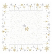 Weihn.Tischdecke Dunicel Snowstars white