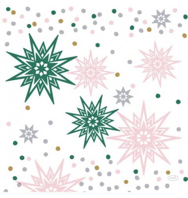 Servietten 207425, mehrfarbig / Noel Stars, 3-lagig, 40x40cm