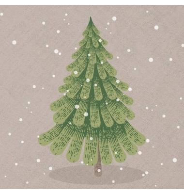 Weihn.Zelltuchserviette 25x25cm