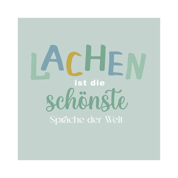 PaperDesign Motivservietten 209234, mehrfarbig / Spruch, Lachen ist die schönste Sprache, 3-lagig, 33x33cm 7321012092351 PaperDesign 20 Stück