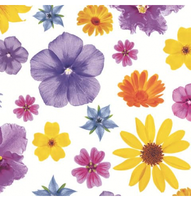 Motivservietten 209980, mehrfarbig / Blumen, 3-lagig, 33x33cm