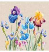 Motivservietten 209995, mehrfarbig / Iris, 2-lagig, 33x33cm