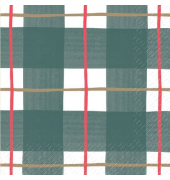 Weihn.Zelltuchserviette 25x25cm Karo