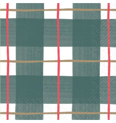 Weihn.Zelltuchserviette 25x25cm Karo