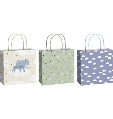 Geschenktasche 2543 5199 99 Baby Mimmo, Baby, mit Heißfolienprägung, 3 Motive sortiert, 200mm x 200mm