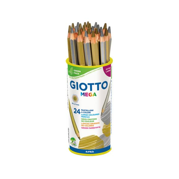 24 Stück Giotto Farbstift goldsilber Mega Hex 8000825518010 Giotto