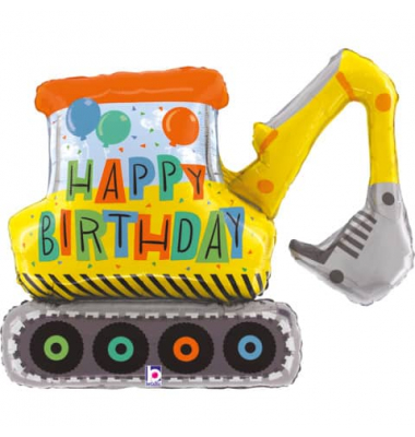 Folienballon Bagger Happy Birthday