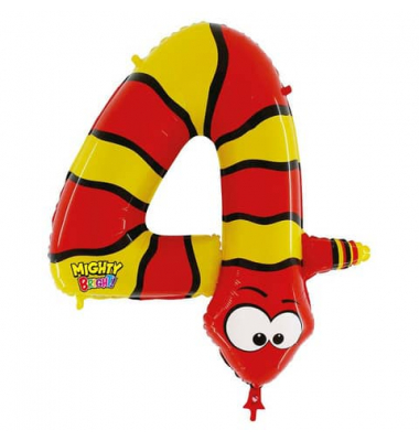 Folienballon Zahl 4 Schlange