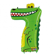 Folienballon Zahl 7 Krokodil