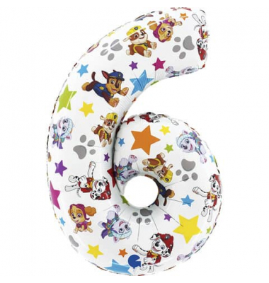 Folienballon Paw Patrol Zahl 6