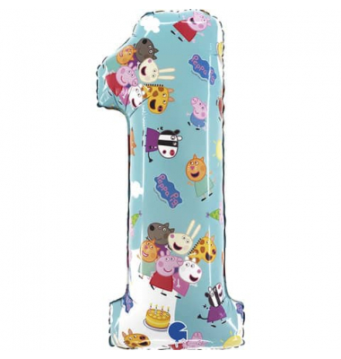 Folienballon Peppa Pig Zahl 1