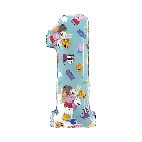 Grabo Folienballon Peppa Pig Zahl 1 8057680307518 GRABO