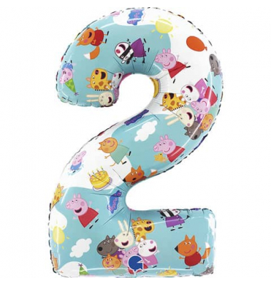 Folienballon Peppa Pig Zahl 2