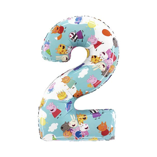 Grabo Folienballon Peppa Pig Zahl 2 8057680307525 GRABO